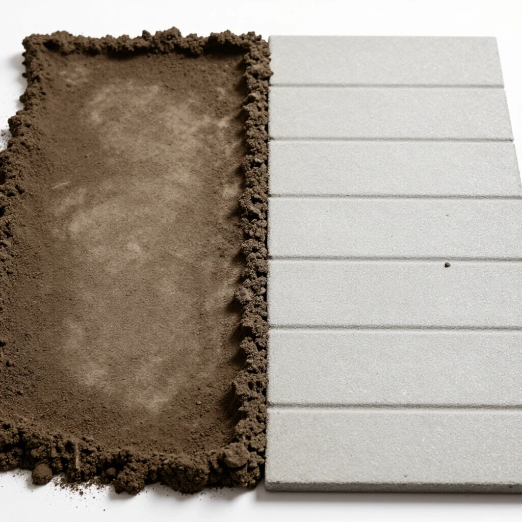 Split image showing dirty grout on the left and bright, freshly cleaned grout on the right, illustrating transformation.