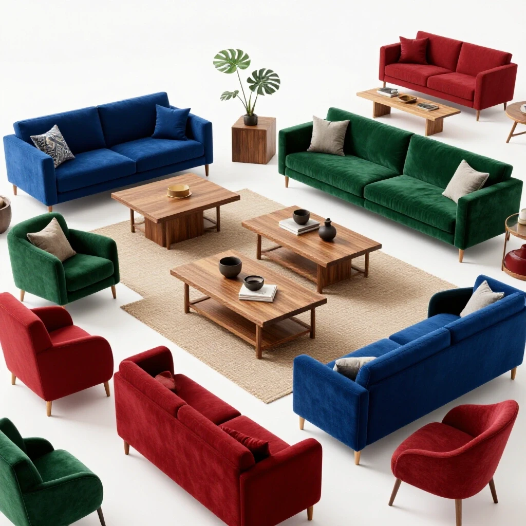 A stylish shared living room showcasing a blend of modern, rustic, and eclectic decor with rich colors.