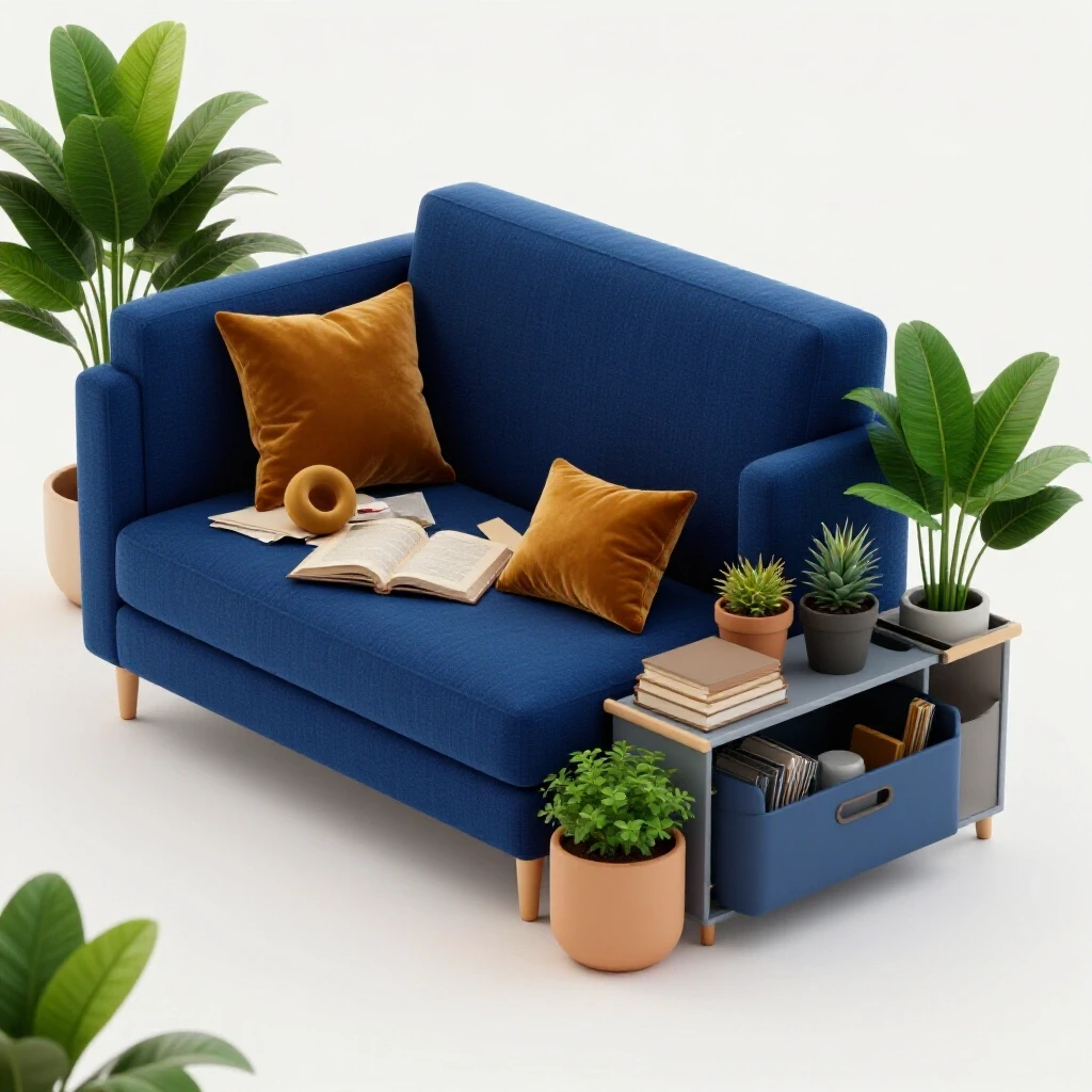A cozy small living space split between chaos and order, emphasizing effective organization strategies.