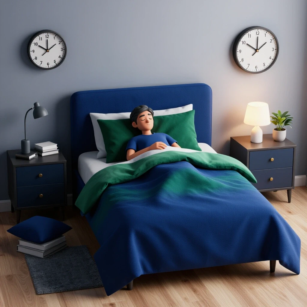 A serene bedroom scene juxtaposed with a chaotic cluttered space, showcasing elements that improve sleep quality.